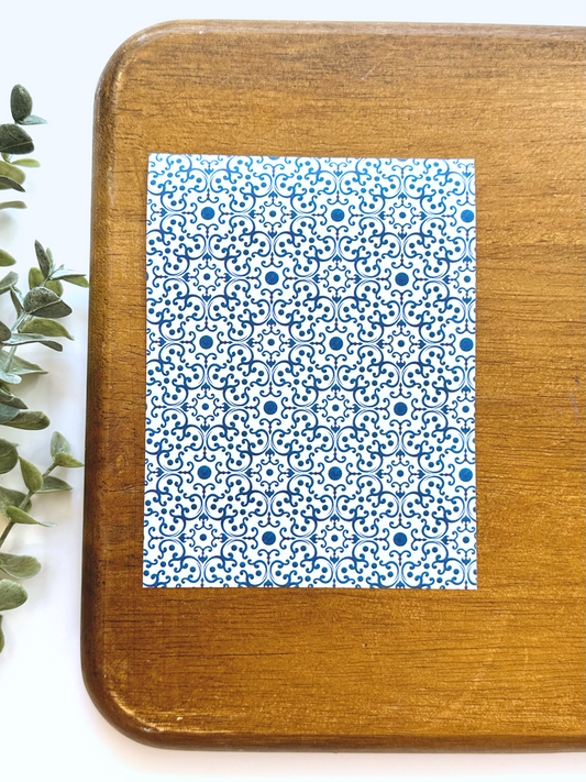 Blue Swirled Porcelain China | BC01 | Image Transfer Paper