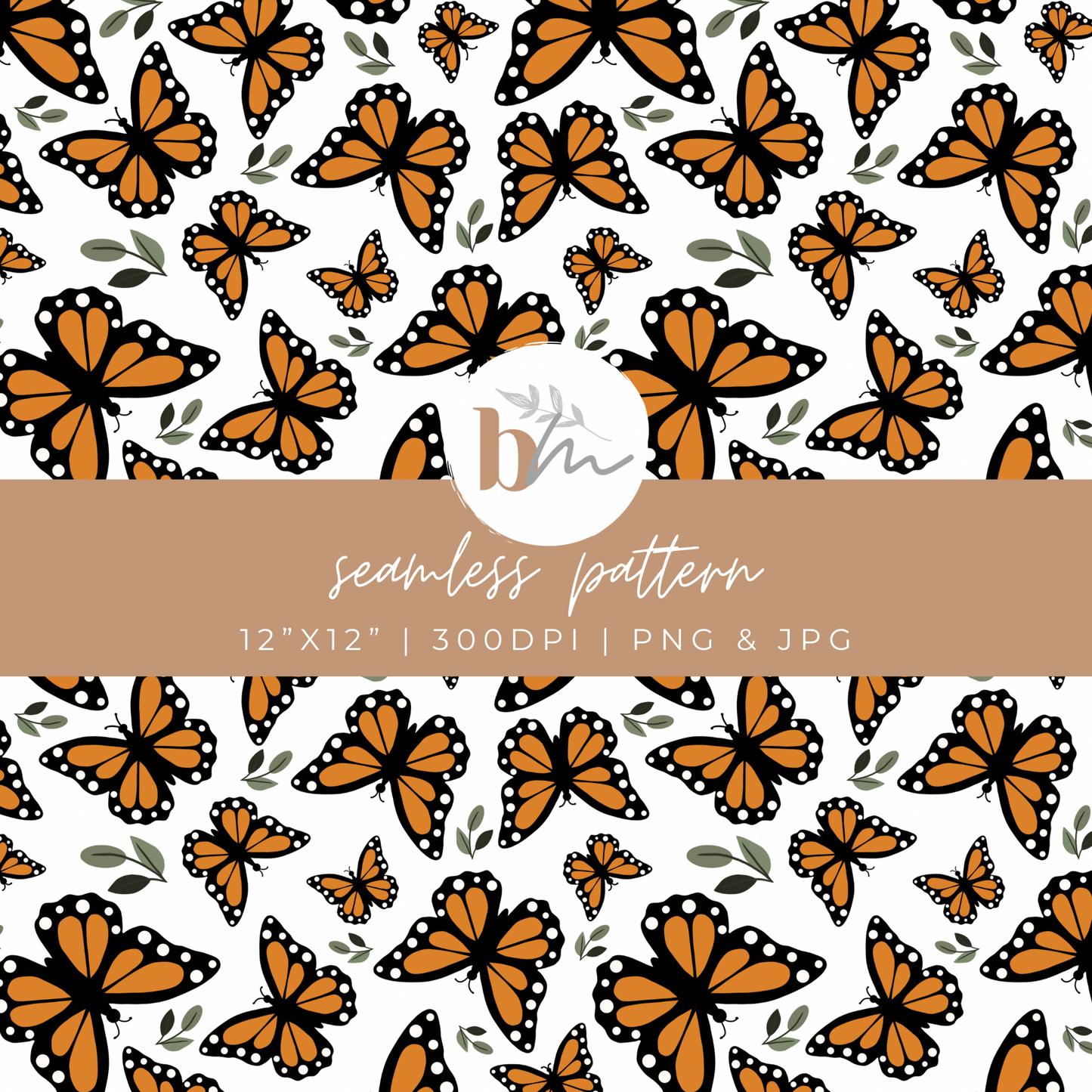 Monarch Butterflies | Digital Seamless Pattern