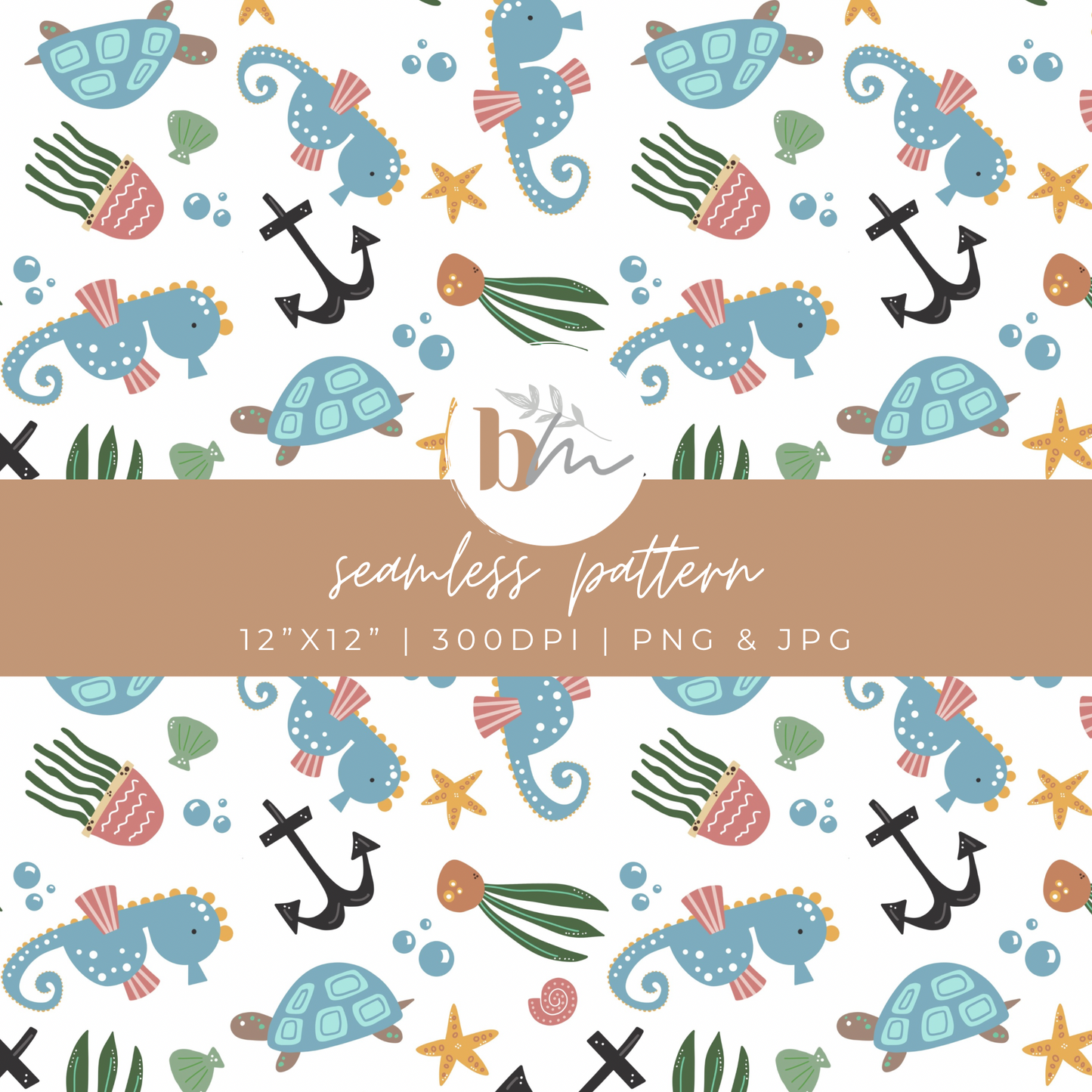 Ocean Life | Digital Seamless Pattern