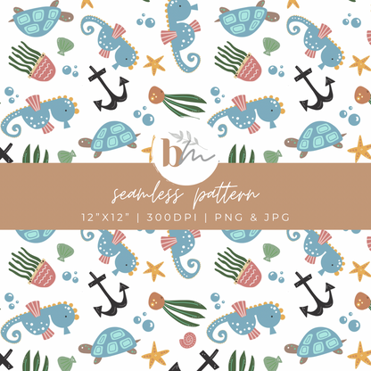 Ocean Life | Digital Seamless Pattern