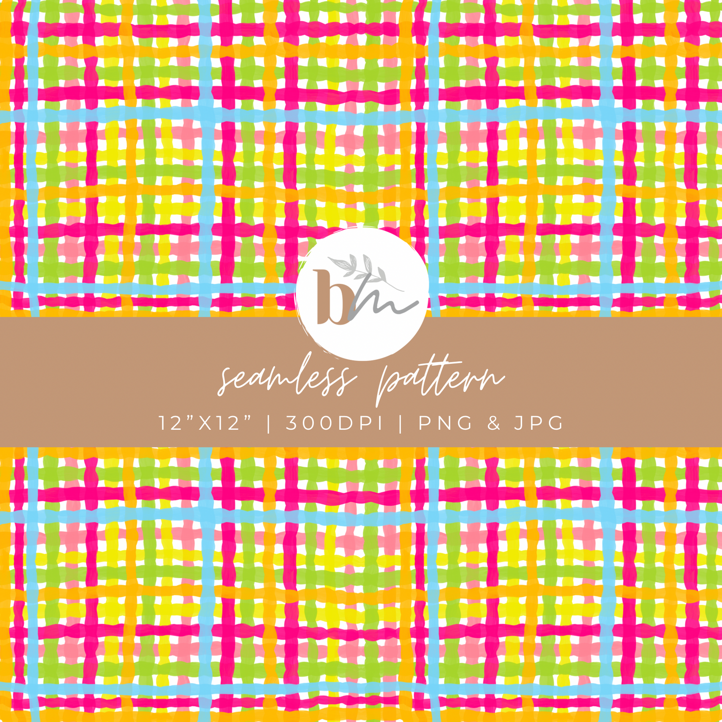 Bright Whimsical Plaid | Digital Seamless Pattern