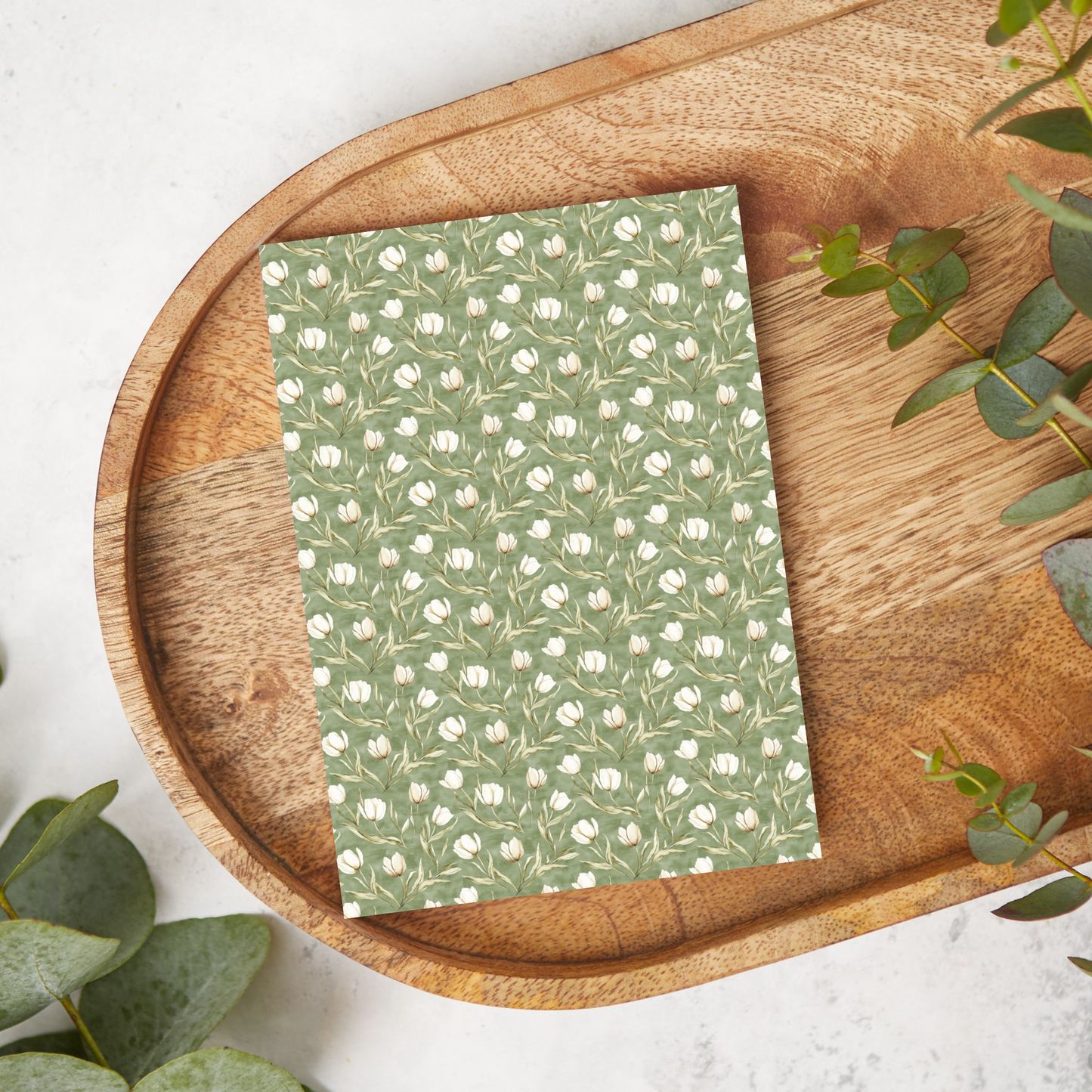 White Tulips on Green | FB058 | Image Transfer Paper