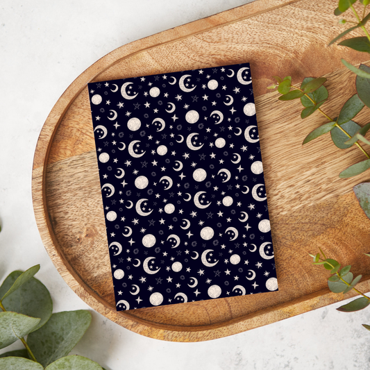 White on Black Moons & Stars | FB087 | Image Transfer Paper