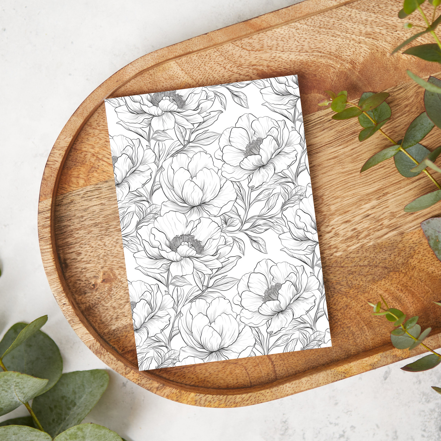 Sketched Peonies | FB102 | Image Transfer Paper