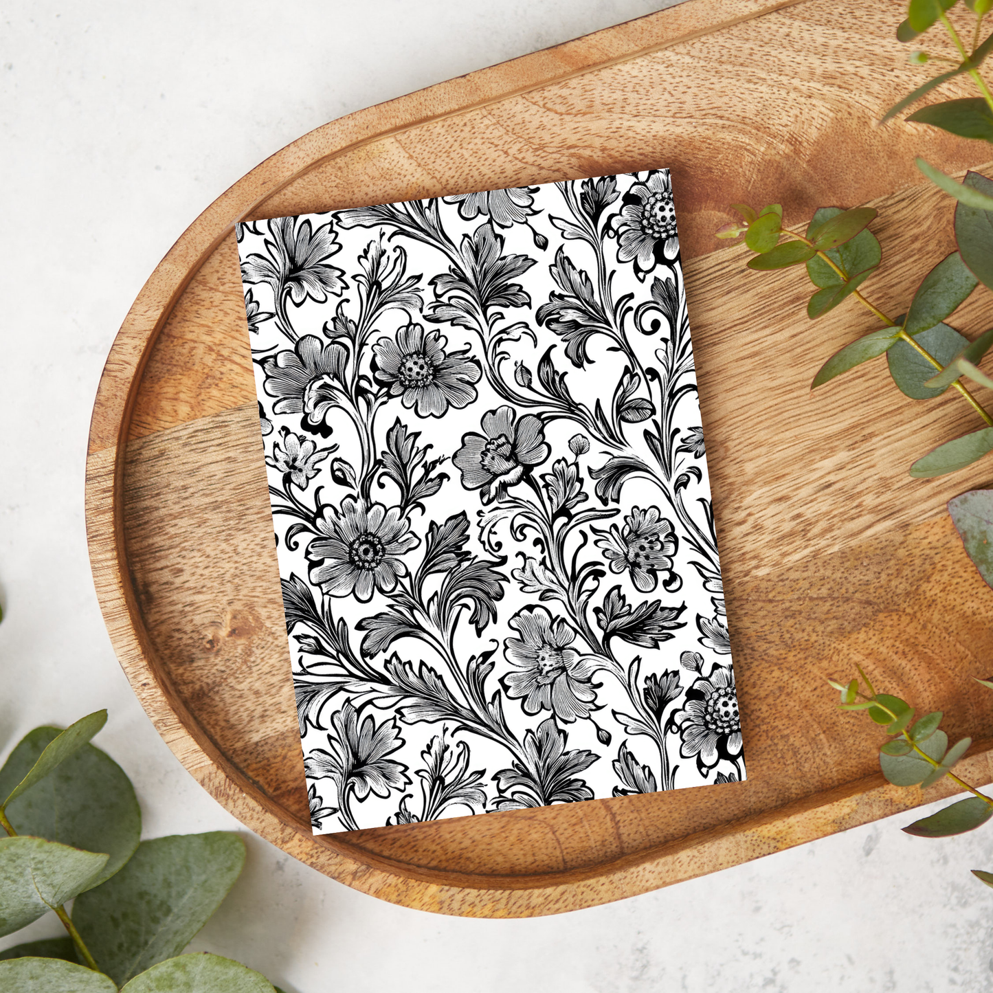 Black Floral Drawing | FB107 | Image Transfer Paper