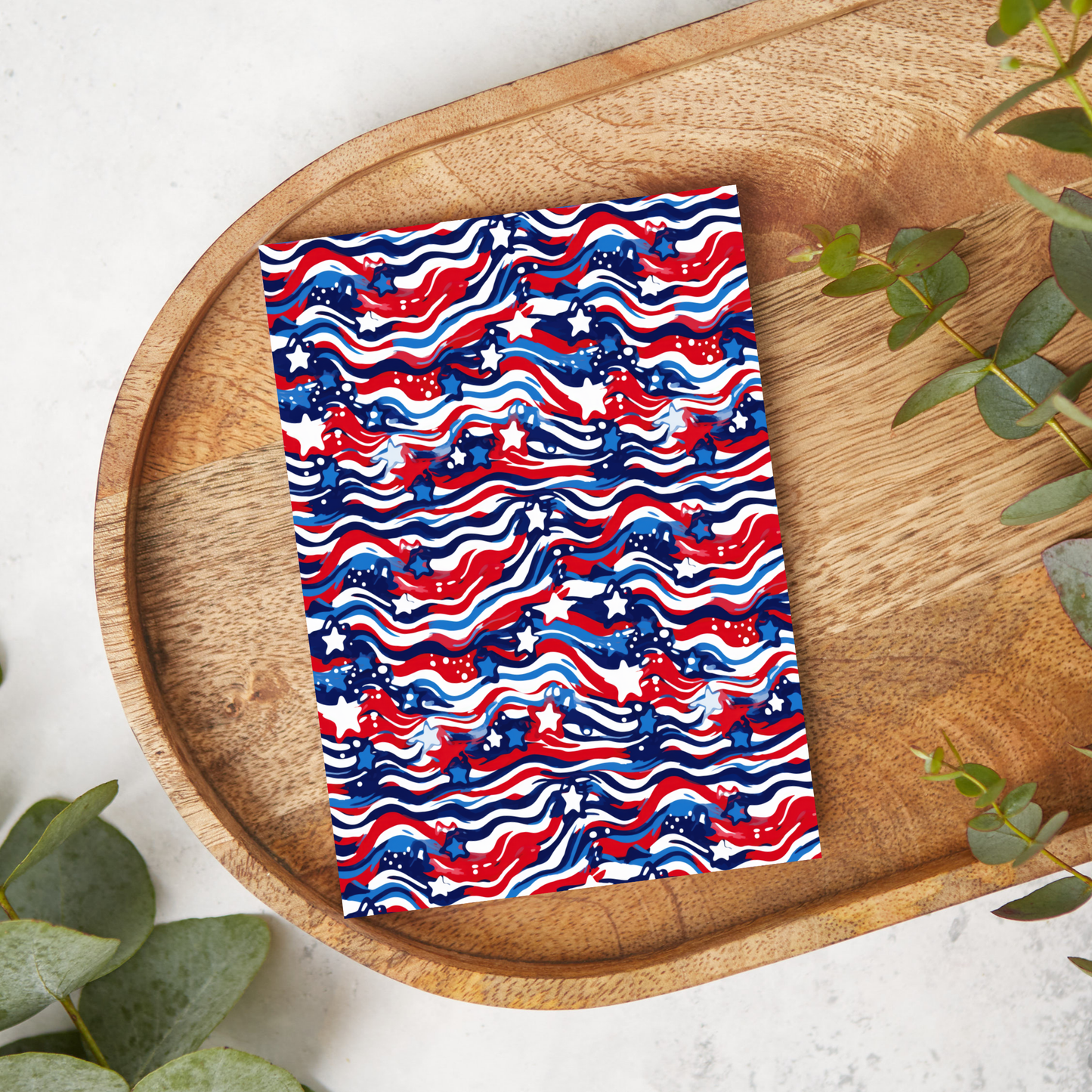 Patriotic Wavy Stripes and Stars | FB113 | Image Transfer Paper