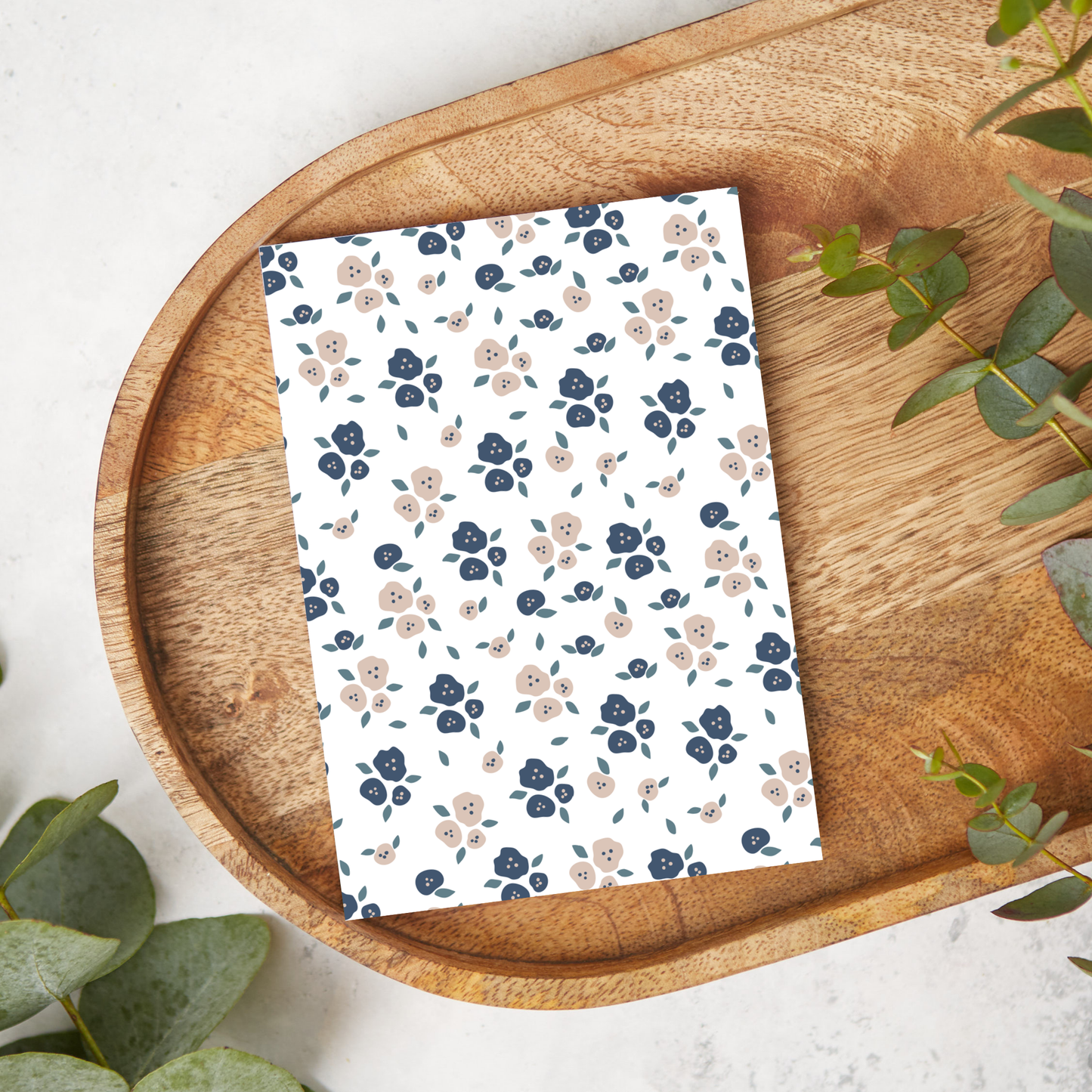 Blue and Beige Flowers | BT03 | Image Transfer Paper