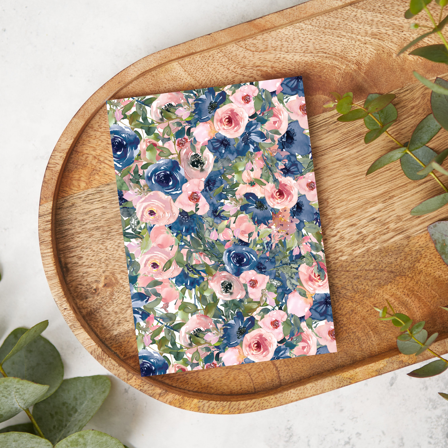 Blue & Pink Watercolor Roses | FL059 | Image Transfer Paper