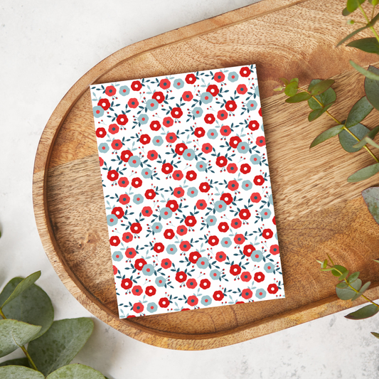 Blue and Red Vintage Ditsy Florals | FL068 | Image Transfer Paper