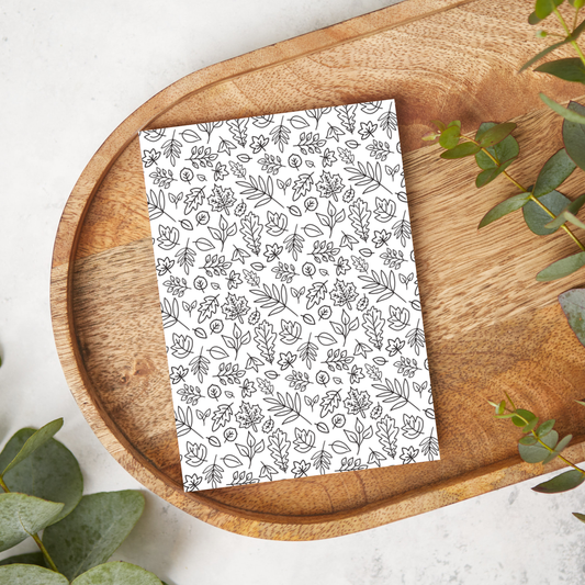 Fall Leaves Sketch - Black and White | XC002 | Image Transfer Paper