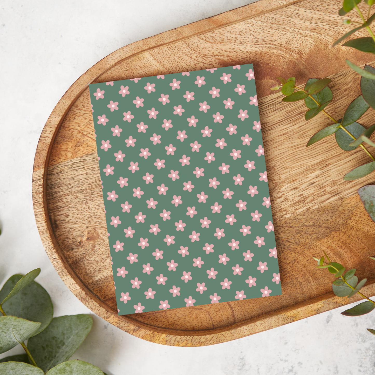 Simple Daises - Pink on Green | XC008 | Image Transfer Paper