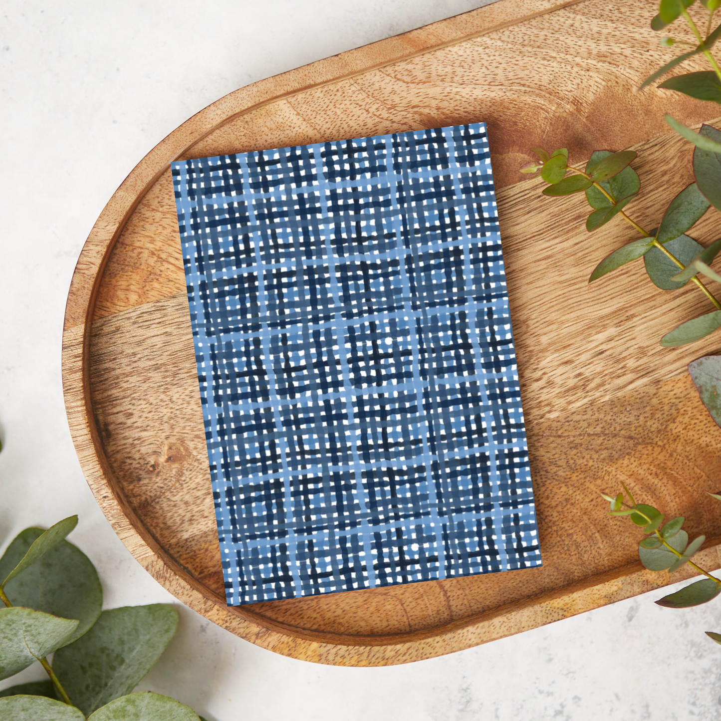 Blue Wavy Watercolor Plaid | XC017 | Image Transfer Paper