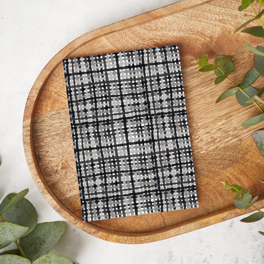 Black and Gray Wavy Watercolor Plaid | XC019 | Image Transfer Paper