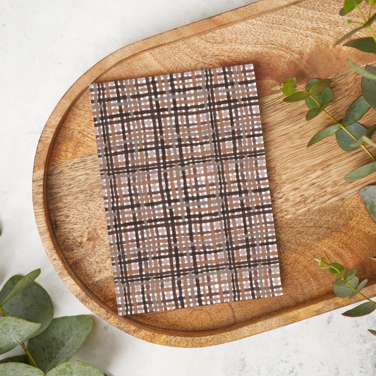 Brown Wavy Watercolor Plaid | XC021 | Image Transfer Paper