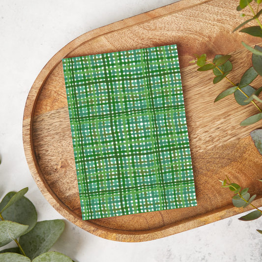 Green Wavy Watercolor Plaid | XC023 | Image Transfer Paper