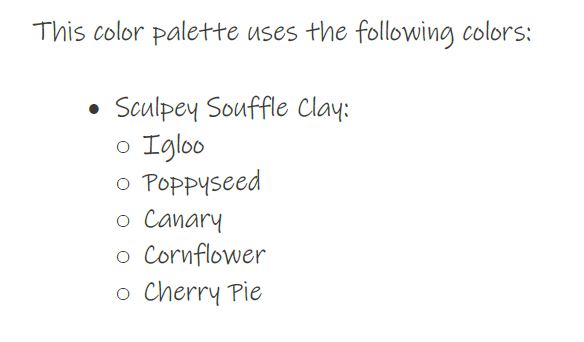 Sweet Blossom | Sculpey Souffle | Polymer Clay Color Recipes