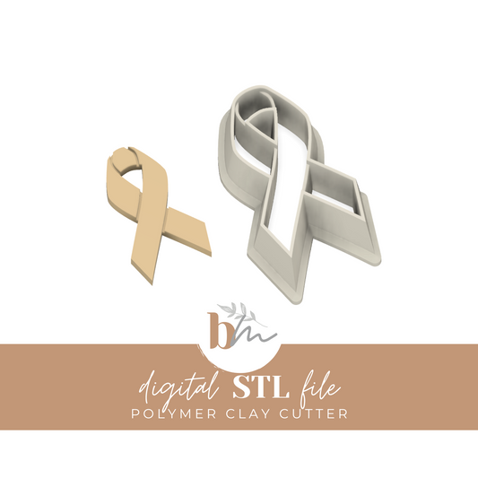 Awareness Ribbon - 4 Sizes | Digital STL File | Polymer Clay Tools & Cutters