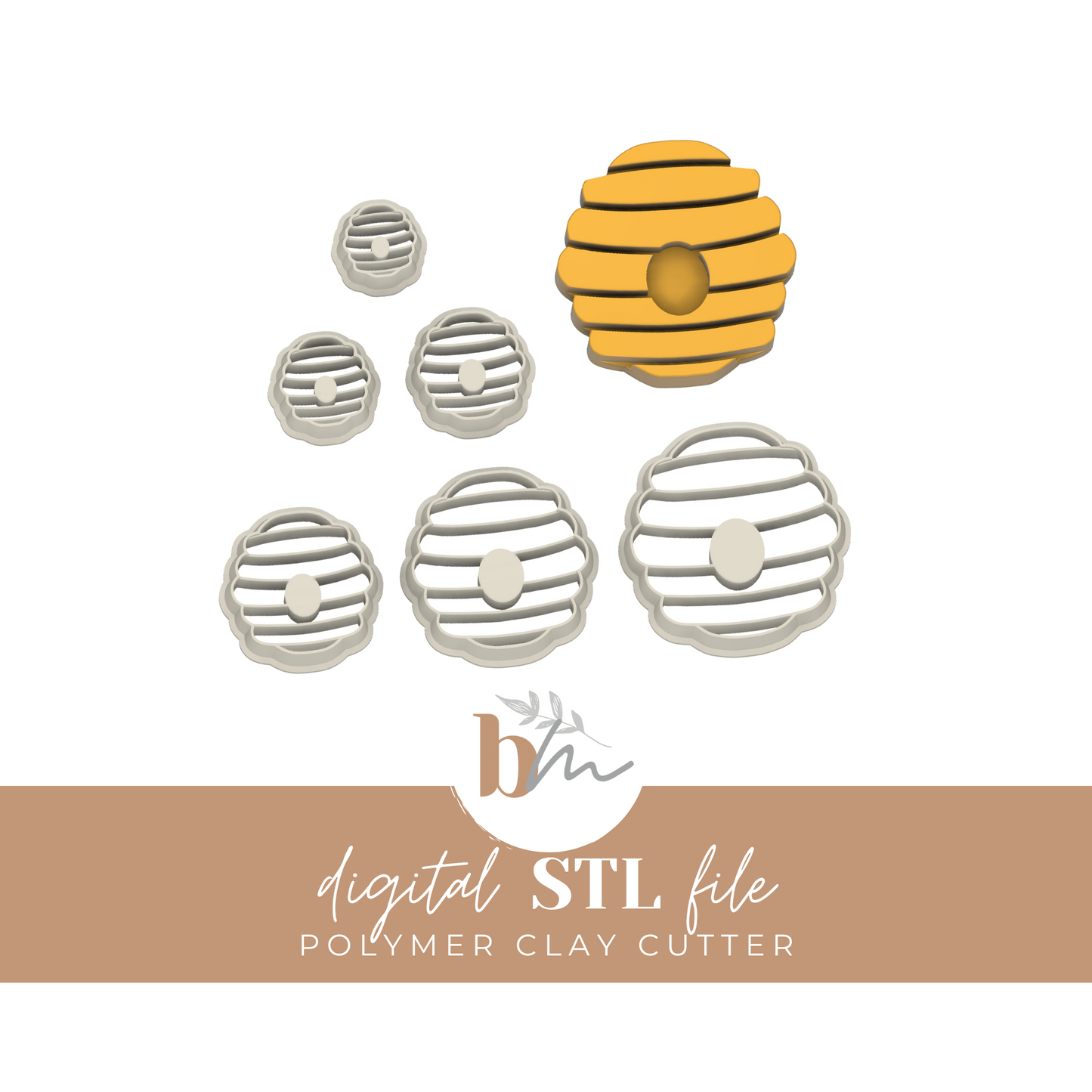 Beehive - 6 Sizes | Digital STL File | Polymer Clay Tools & Cutters