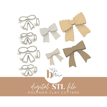 Bow Builder Sets - 4 Designs | Digital STL File | Polymer Clay Tools & Cutters