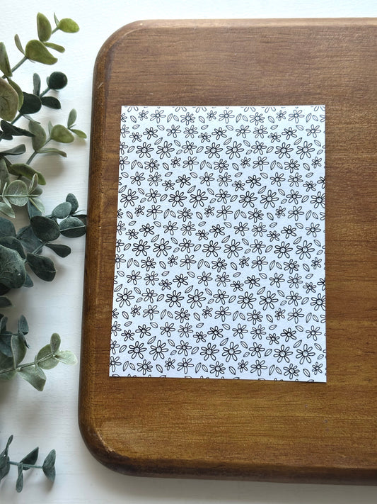 Black & White Ditsy Flowers | MC12 | Image Transfer Paper