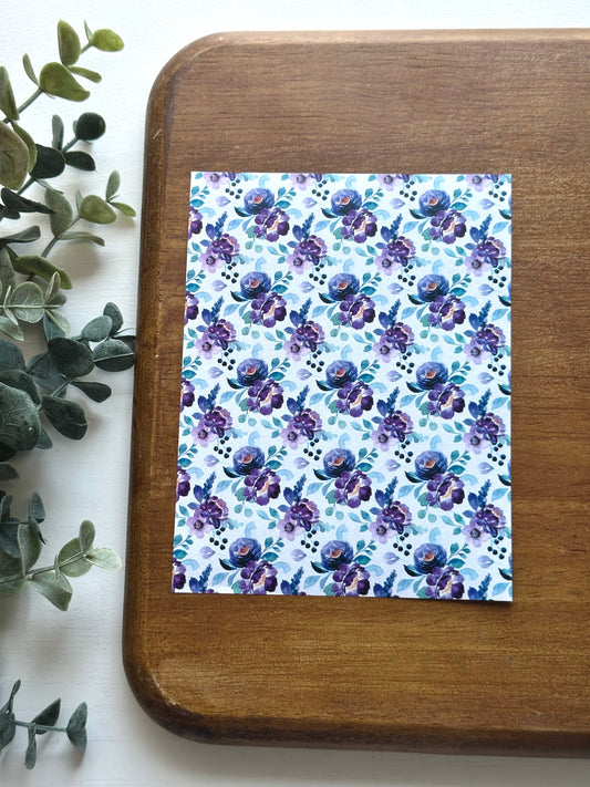 Purple Watercolor Floral | FL063 | Image Transfer Paper