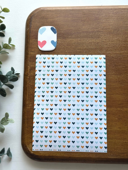 Blue Vintage Hearts | CR03 | Image Transfer Paper