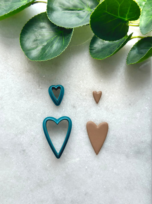 Tall Hearts | Polymer Clay Cutter