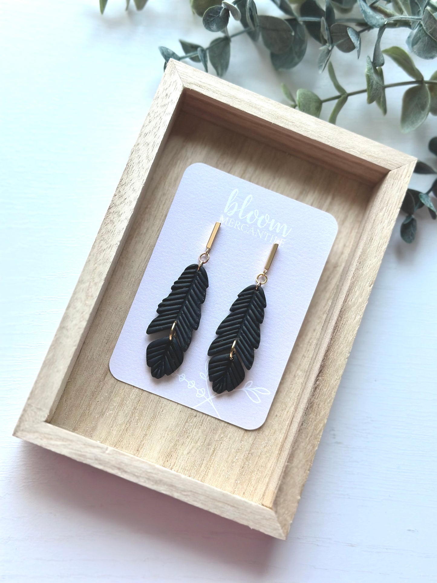 Black Feather Dangles