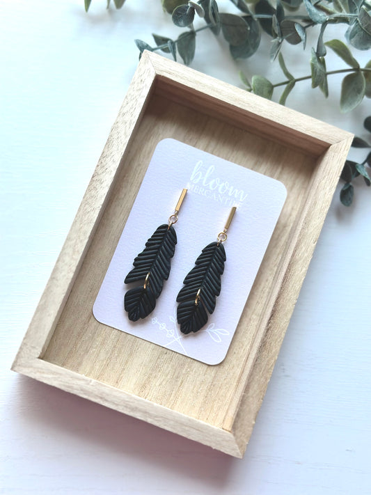 Black Feather Dangles