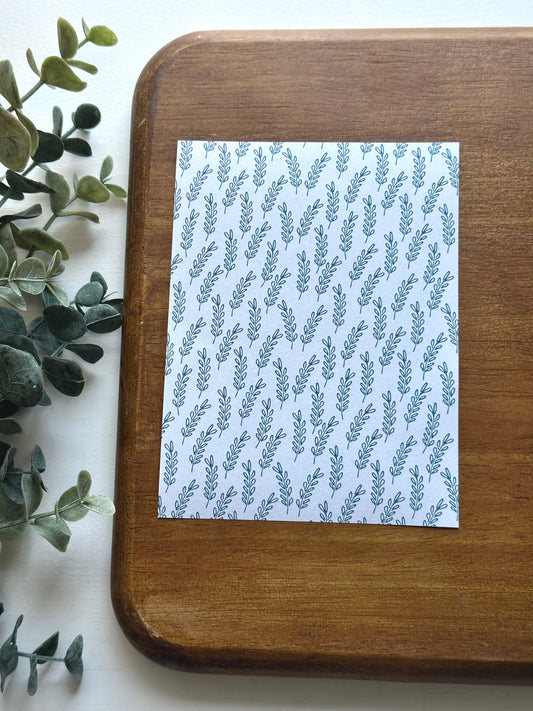 Blue Vintage Leaf Spray | BT24 | Image Transfer Paper