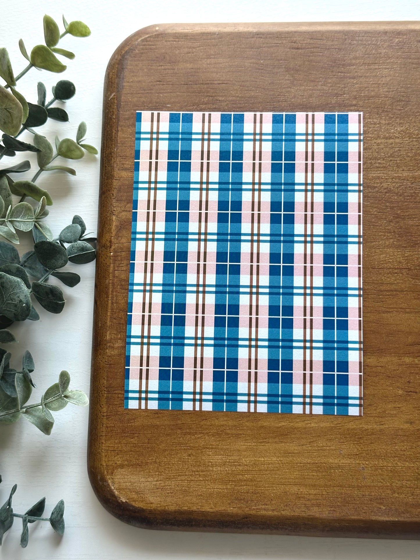 Blue Vintage Plaid | CR02 | Image Transfer Paper