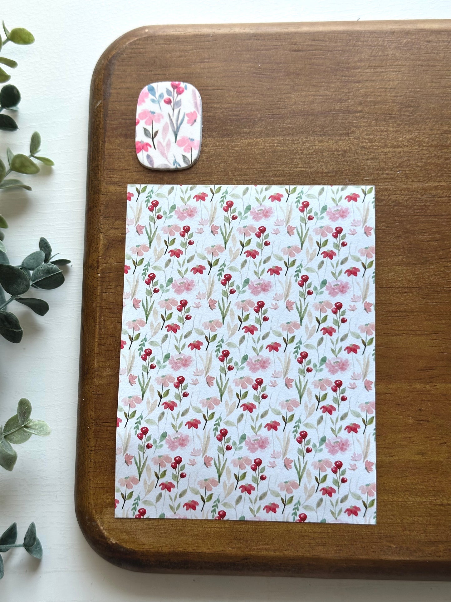 Pink and Red Watercolor Floral | FL062 | Image Transfer Paper