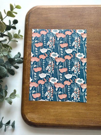 Coral & Cream Flower Garden | FL075 | Image Transfer Paper