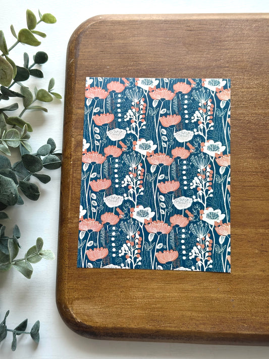 Coral & Cream Flower Garden | FL075 | Image Transfer Paper