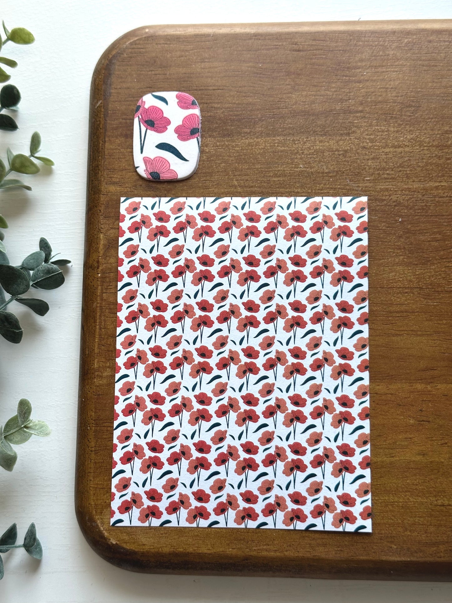 Vintage Red Poppy Stems | FL069 | Image Transfer Paper