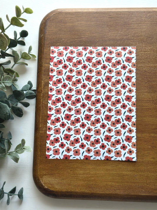 Vintage Red Poppies | FL067 | Image Transfer Paper