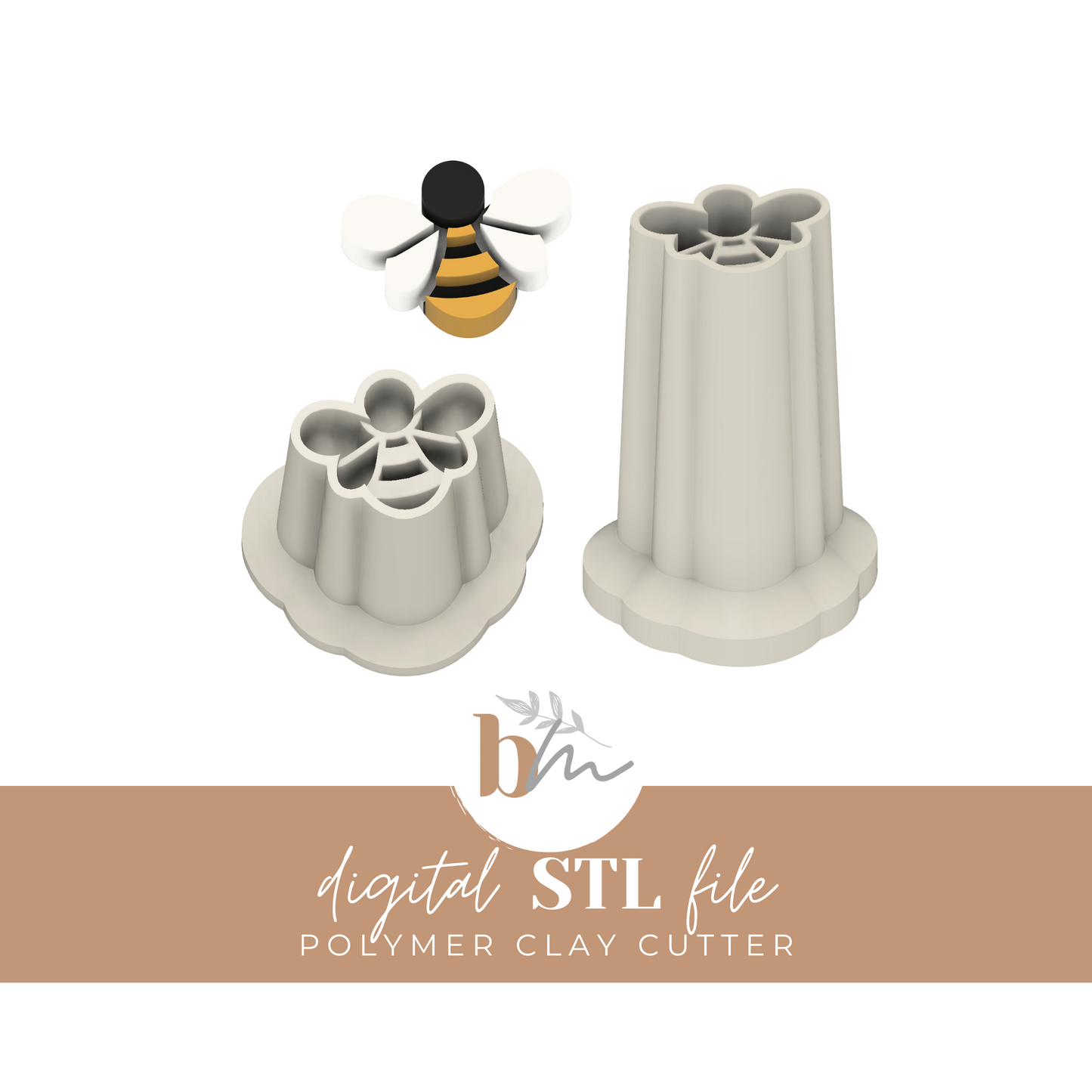 Tiny Bee | Digital STL File | Polymer Clay Tools & Cutters