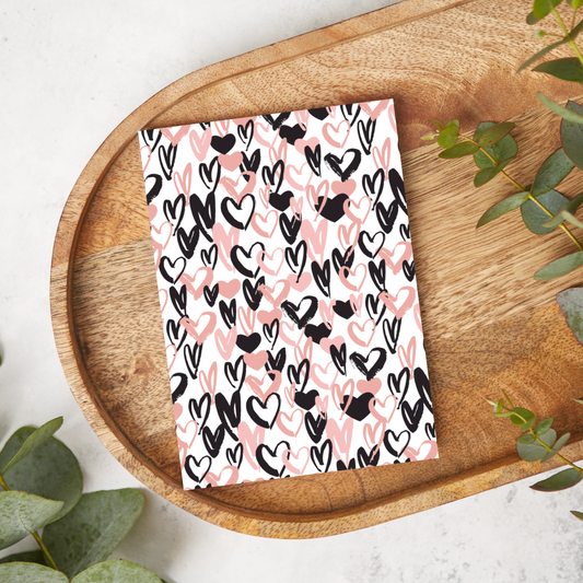 Black & Pink Sketch Hearts | VL09 | Image Transfer Paper