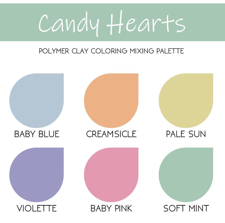 Candy Hearts | Sculpey Premo | Polymer Clay Color Recipes