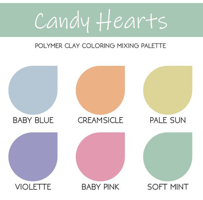 Candy Hearts | Sculpey Premo | Polymer Clay Color Recipes