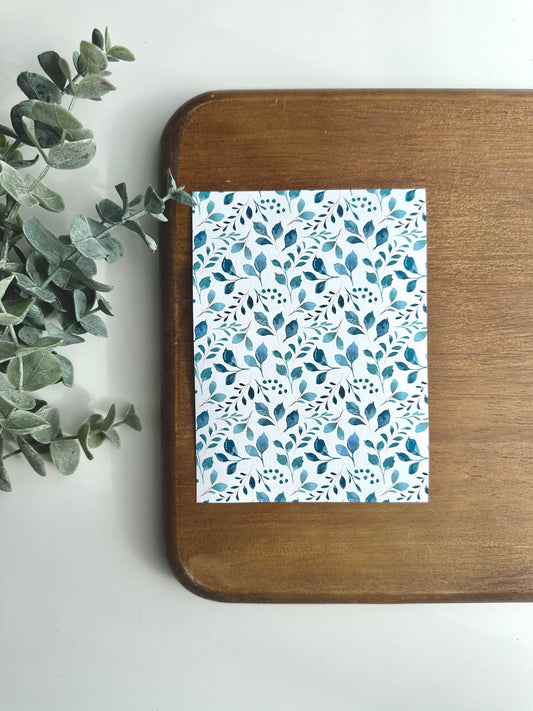 Blue Watercolor Leaf Variations | BT14 | Image Transfer Paper