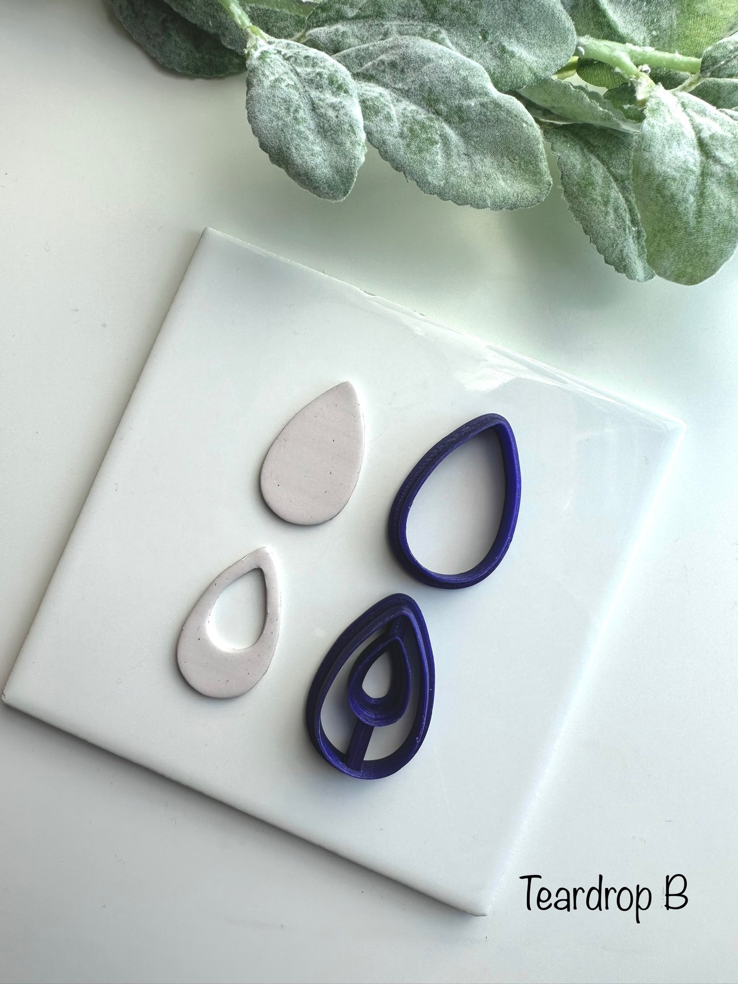 Abstract Teardrop Dangles  | Polymer Clay Cutter