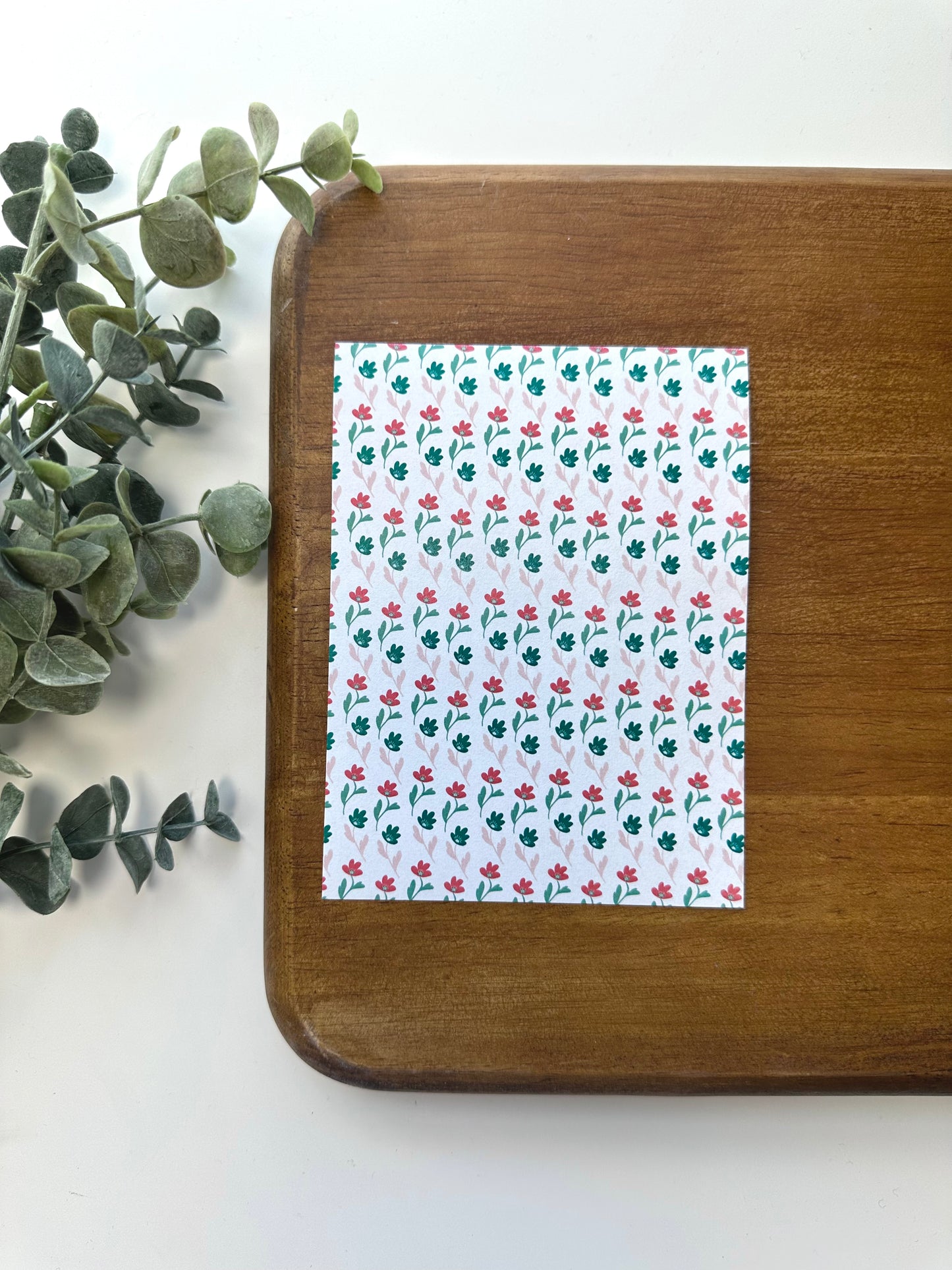 Red & Green Floral | FL006 | Image Transfer Paper