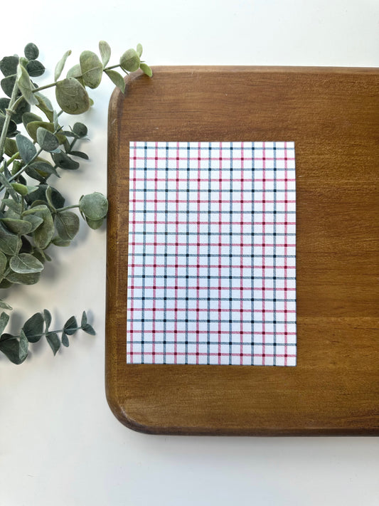 Red & Navy Squared Plaid | PL04 | Image Transfer Paper