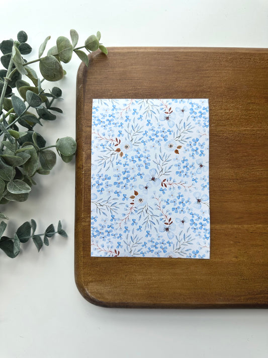 Soft Blue Florals | FL022 | Image Transfer Paper