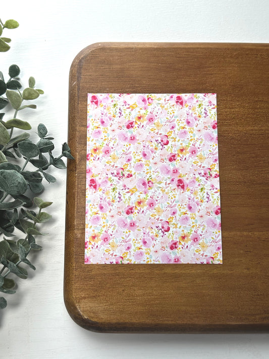 Pink Watercolor Florals | FL044 | Image Transfer Paper