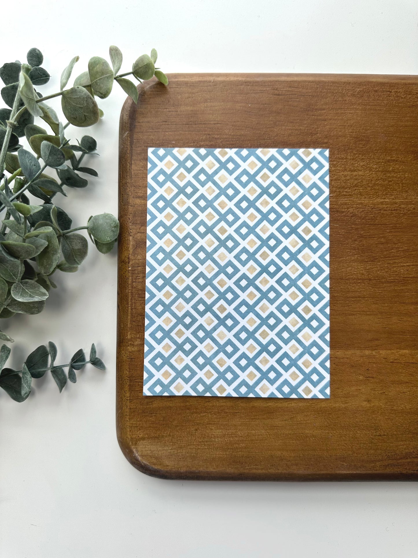 Blue and Tan Interlocking Squares | MR06 | Image Transfer Paper