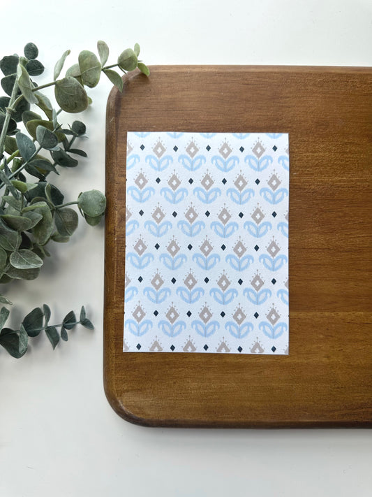 Blue and Beige Abstract Flower | IK02 | Image Transfer Paper