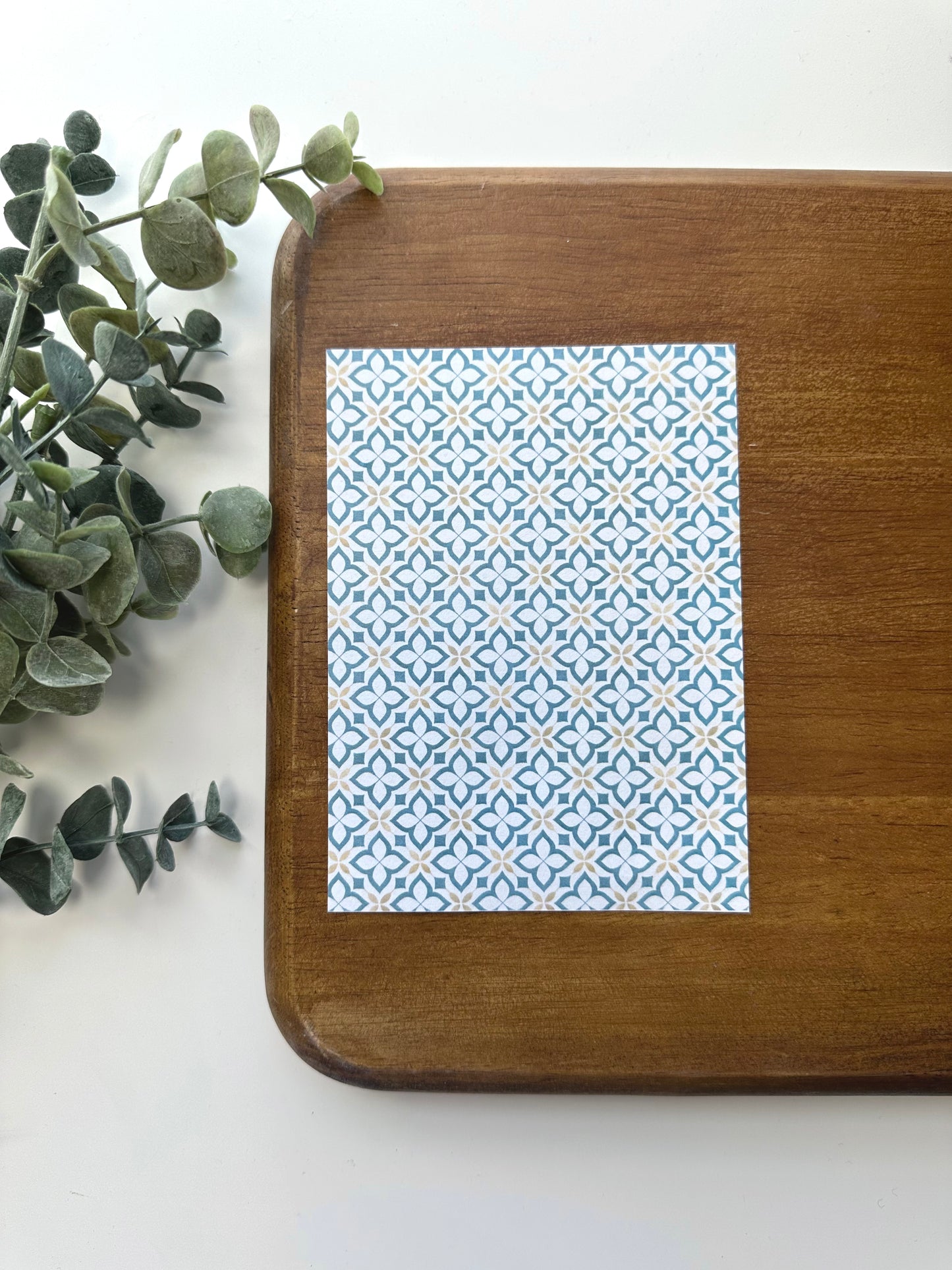 Blue with Tan Moroccan Tile | MR05 | Image Transfer Paper