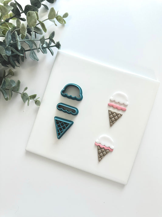 Ice Cream Cone Set | Polymer Clay Cutter